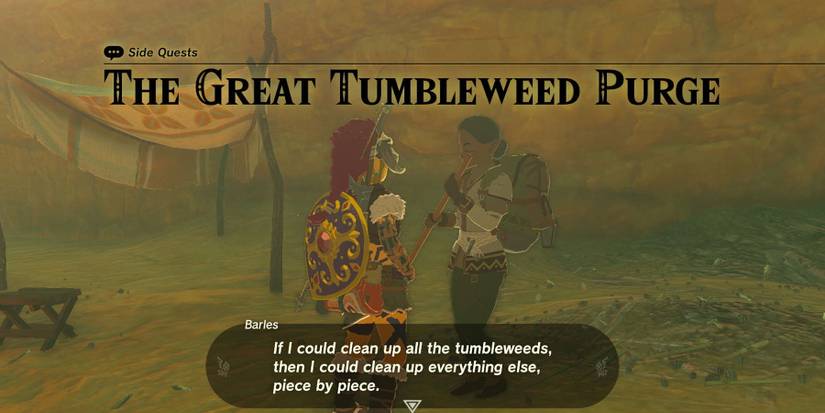The Great Tumbleweed Purge quest in Zelda: Tears of the Kingdom.