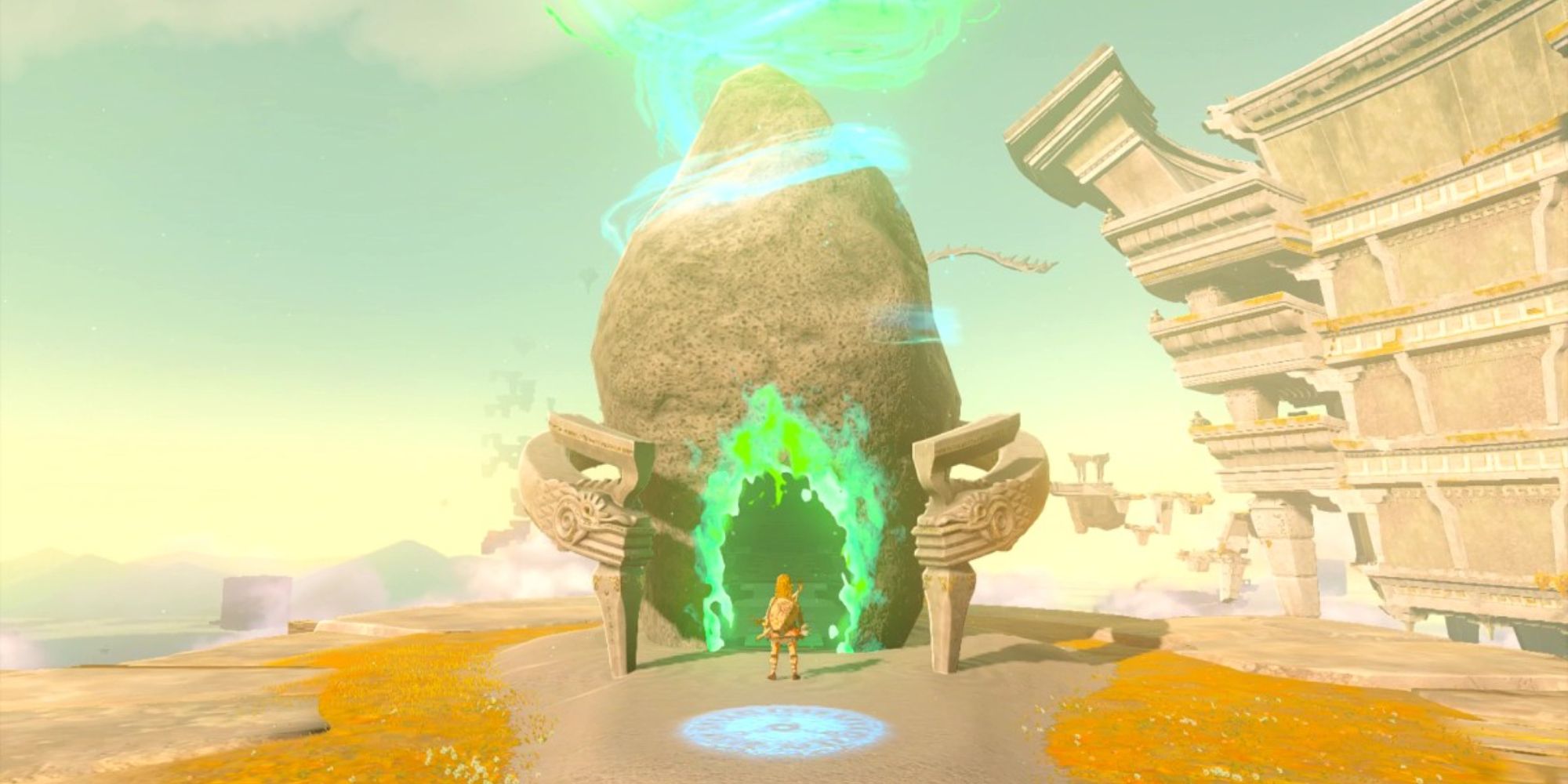 Link entering a Sky Island Shrine