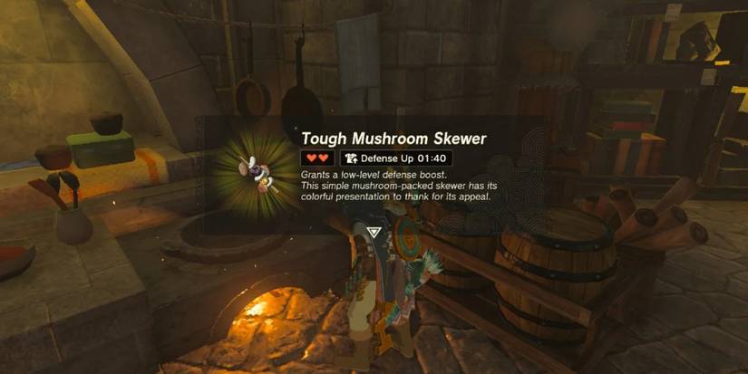 Tough Mushroom Skewer after being cooked