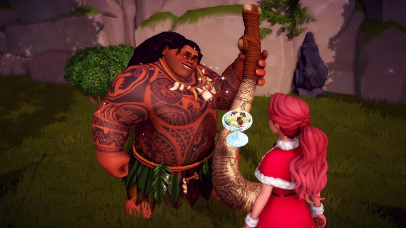 presenting maui with fruit salad dreamlight valley