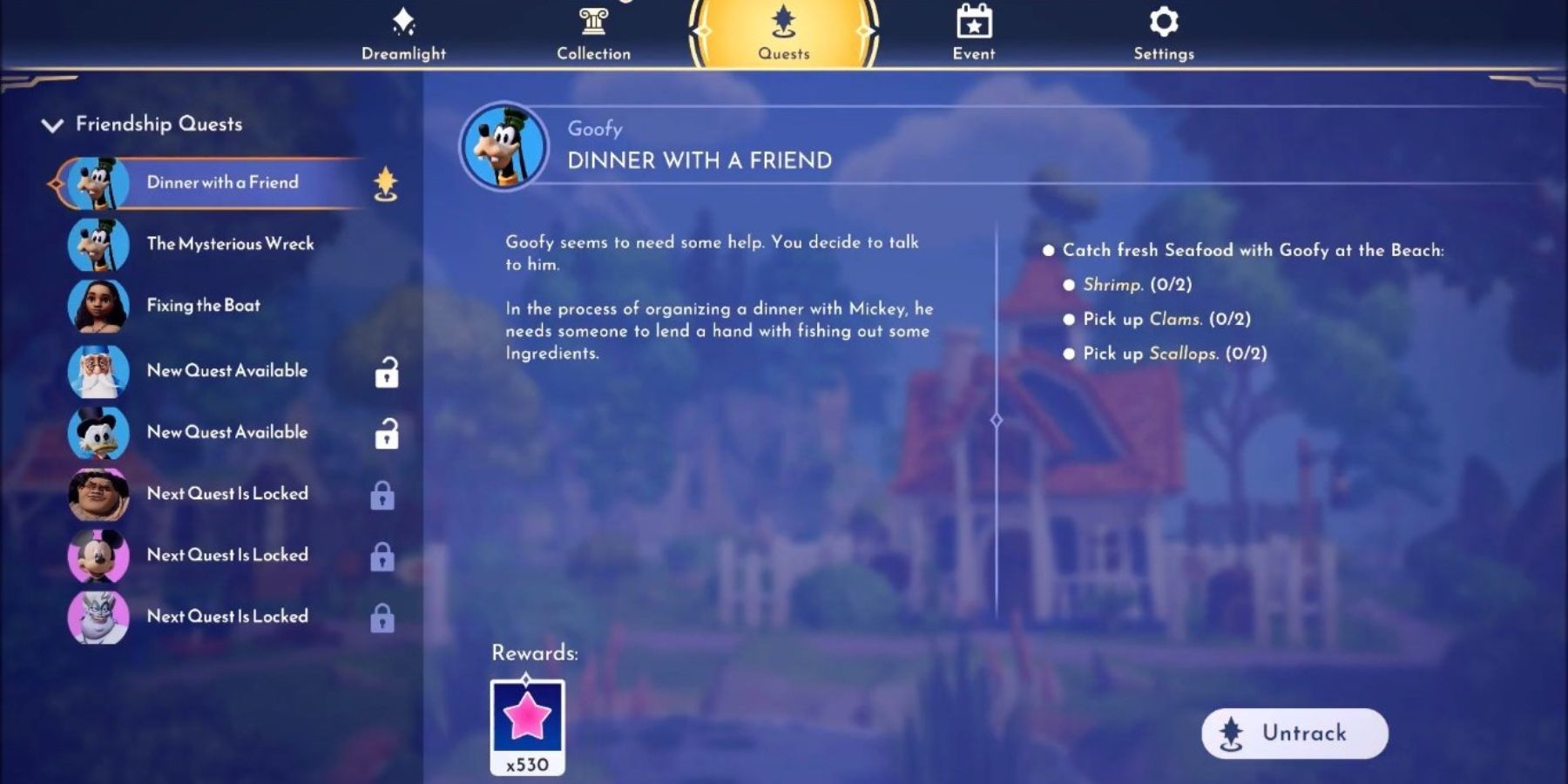 dinner with a friend overview disney dreamlight valley