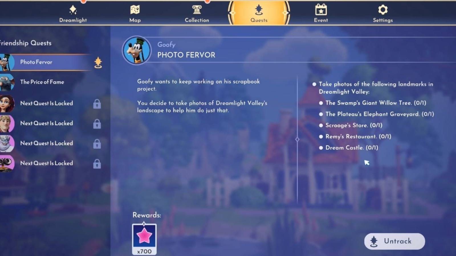 photo fervor goofy friendship quest disney dreamlight valley