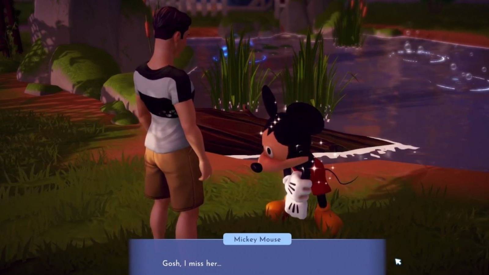 mickey telling player that she misses minnie disney dreamlight valley