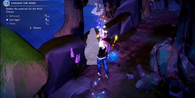 mining iron ore with a pickaxe disney dreamlight valley