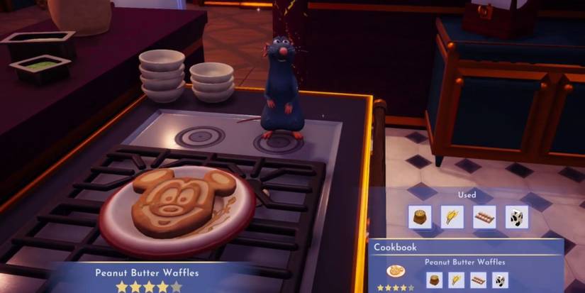 making peanut butter waffles for moana disney dreamlight valley