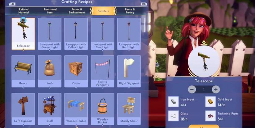 crafting telescope dreamlight valley