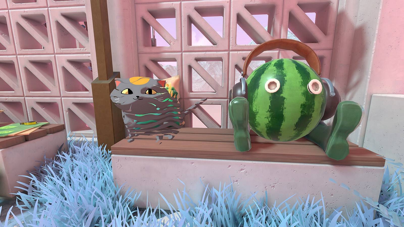 viewfinder cat and watermelon