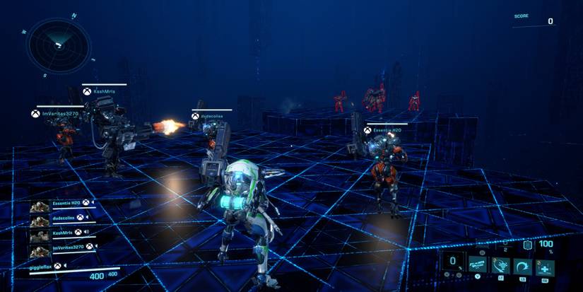 Waiting to start a match in Exoprimal