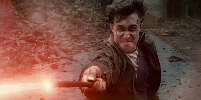 Harry Potter Casts A Spell in his duel against Voldemort