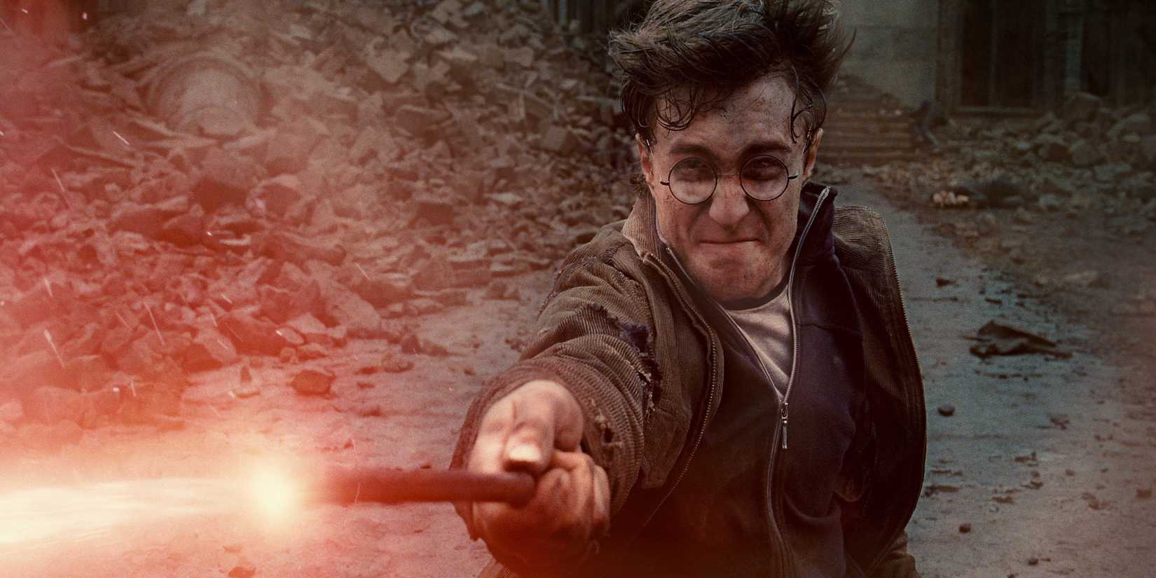 Harry Potter Casts A Spell in his duel against Voldemort