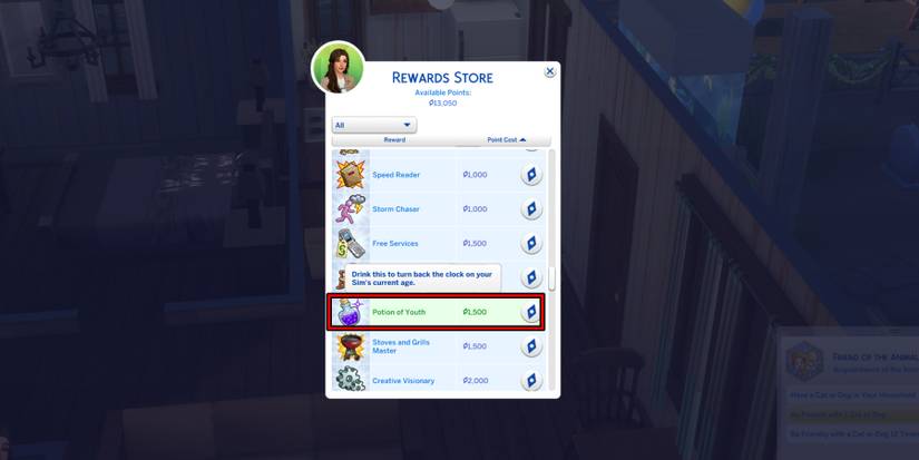 where to get potion of youth in the sims 4