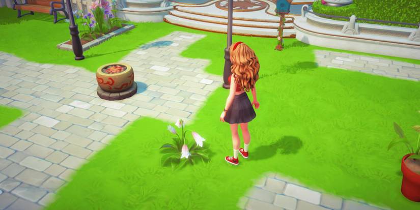 white and pink falling penstemon location  in disney dreamlight valley