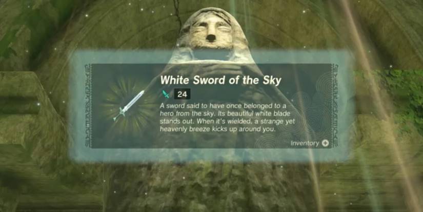 The Goddess Statue presenting the White Sword of the Sky