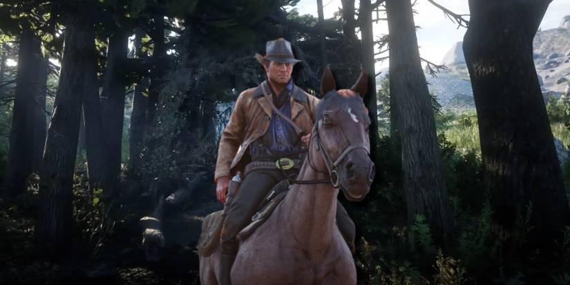 red dead redemption 2 witch's cauldron hut arthur morgan horseback