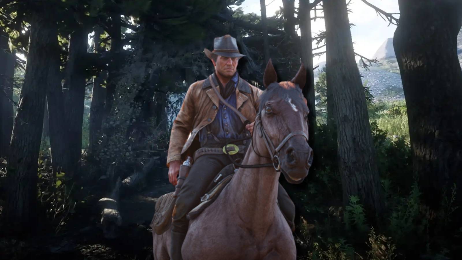red dead redemption 2 witch's cauldron hut arthur morgan horseback