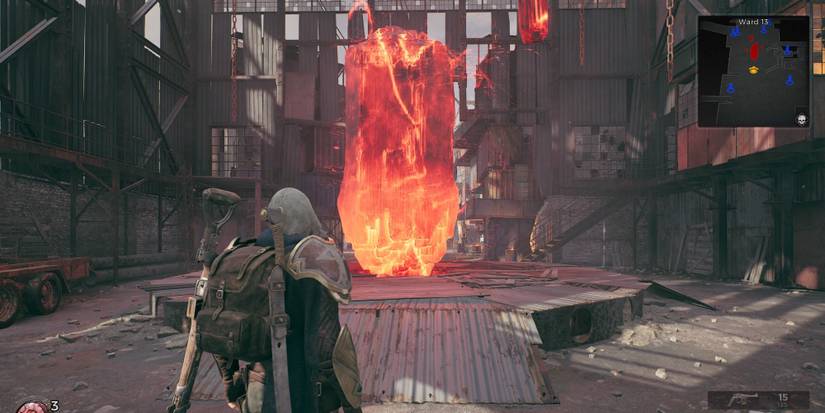 A player consulting the World Stone in Ward 13 in Remnant 2