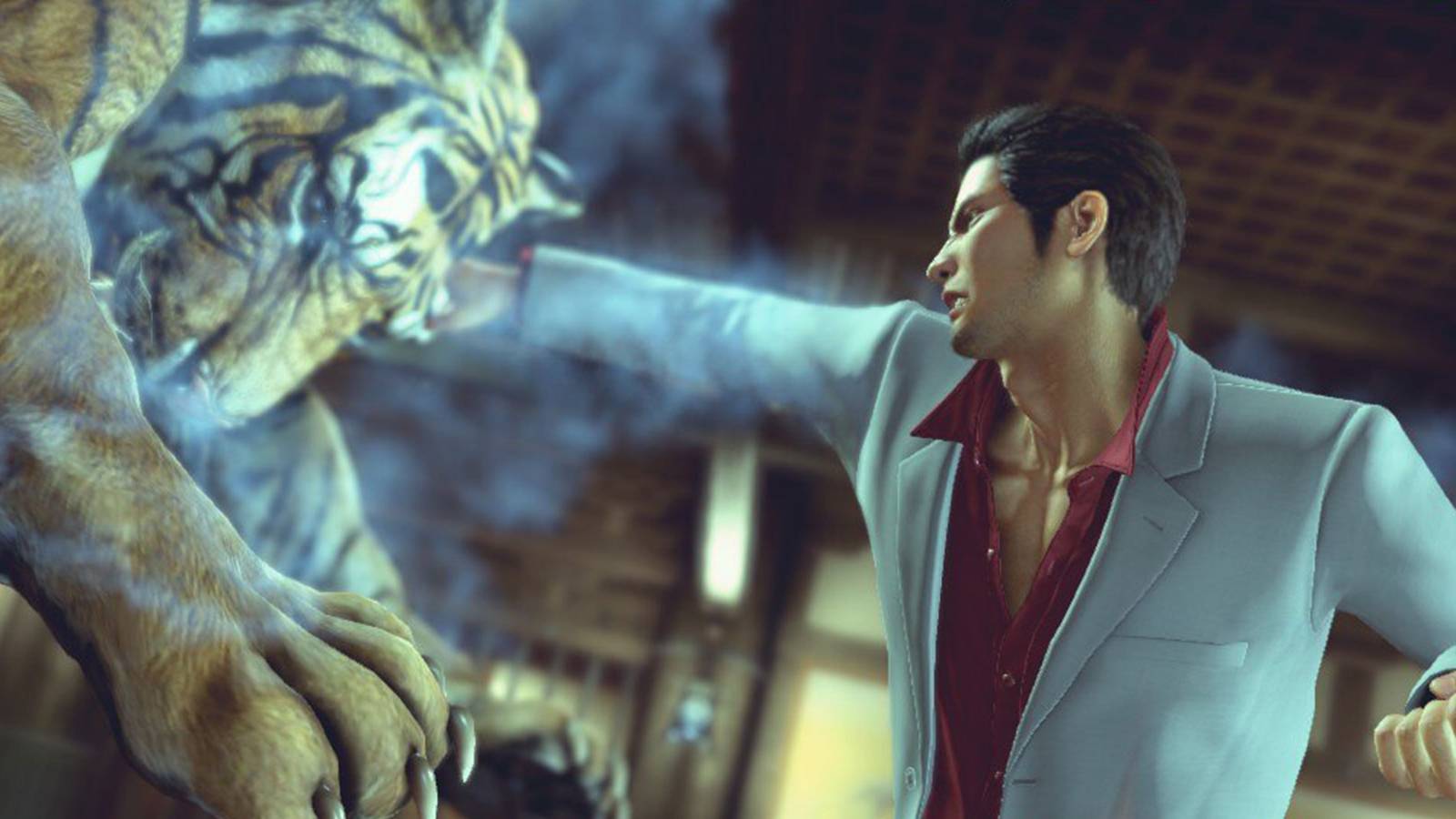 Kiryu drops a tiger, Komaki hidden techniques in Yakuza Kiwami 2.