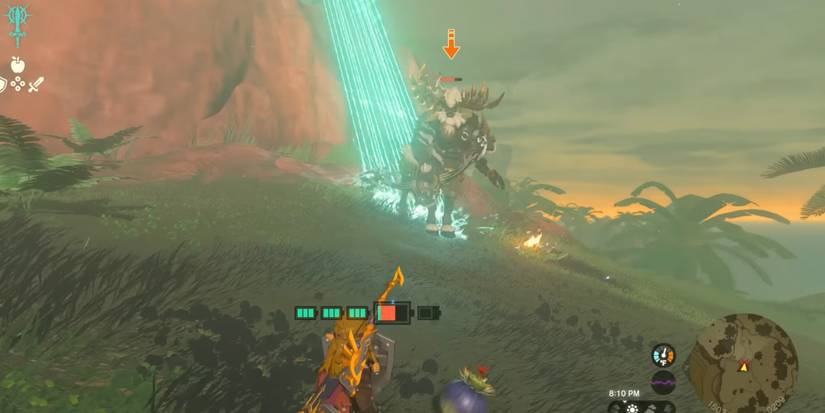 Zelda Tears of the Kingdom - Using A Autobuild Device To Blast A Lynel With Lasers