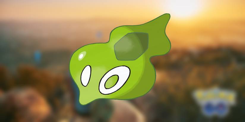 Zygarde Cell over blurred Pokemon Go logo