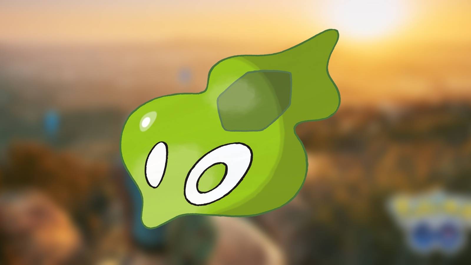 Zygarde Cell over blurred Pokemon Go logo