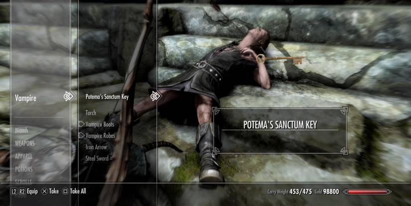 Finding the Potema's Sanctum Key in Skyrim