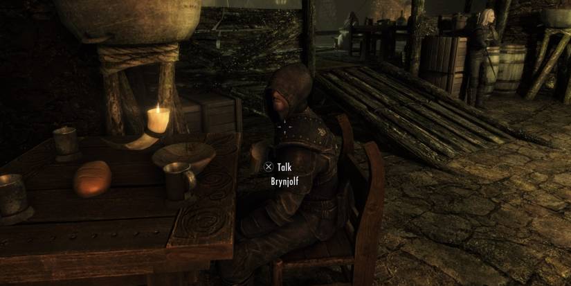 Speaking to Brynjolf in Skyrim