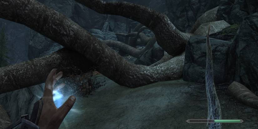 Using the Nettlebane on the Eldergleam tree in Skyrim
