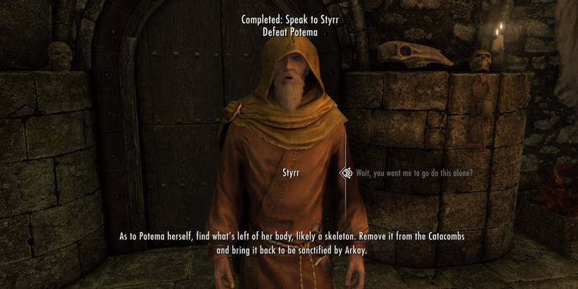 Speaking to Styrr in Skyrim