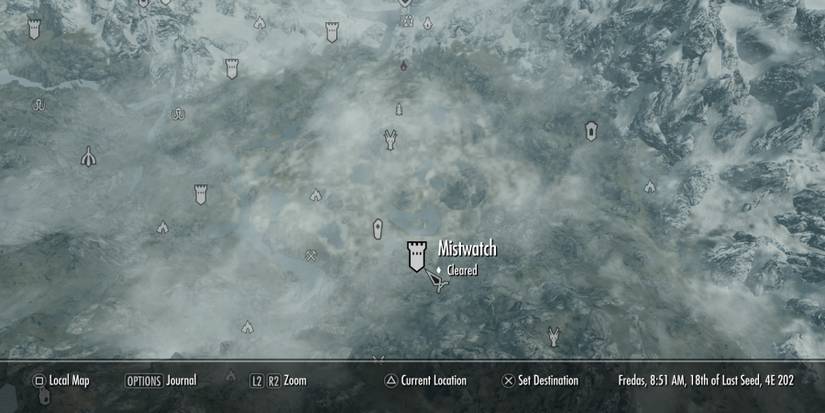 The Mistwatch fortress in Skyrim