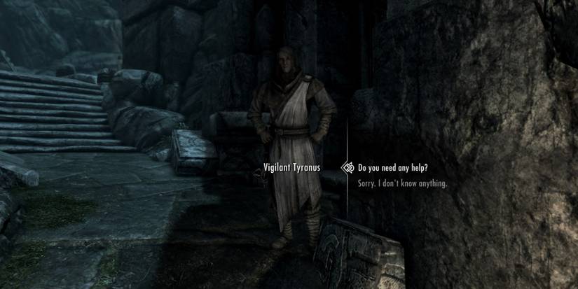 Speaking to Vigilant Tyranus in Skyrim
