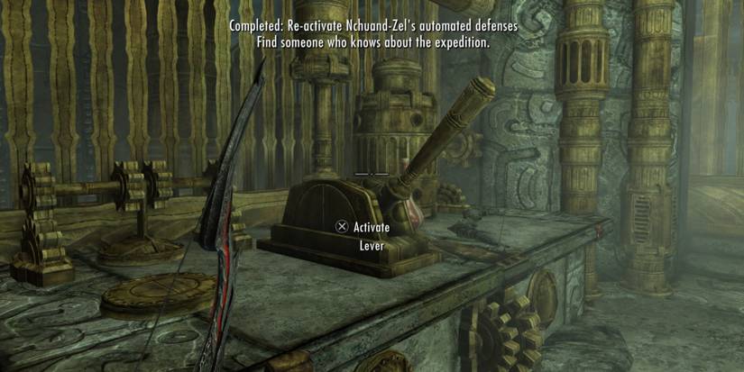 Activating a lever in Skyrim
