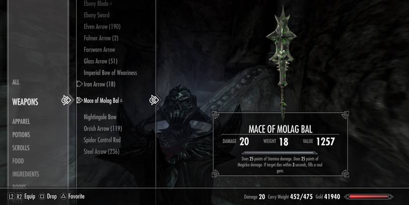 The Mace of Molag Bal in Skyrim