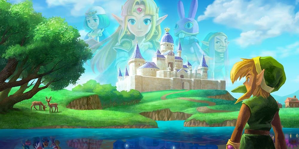 Link mirando el castillo de Hyrule