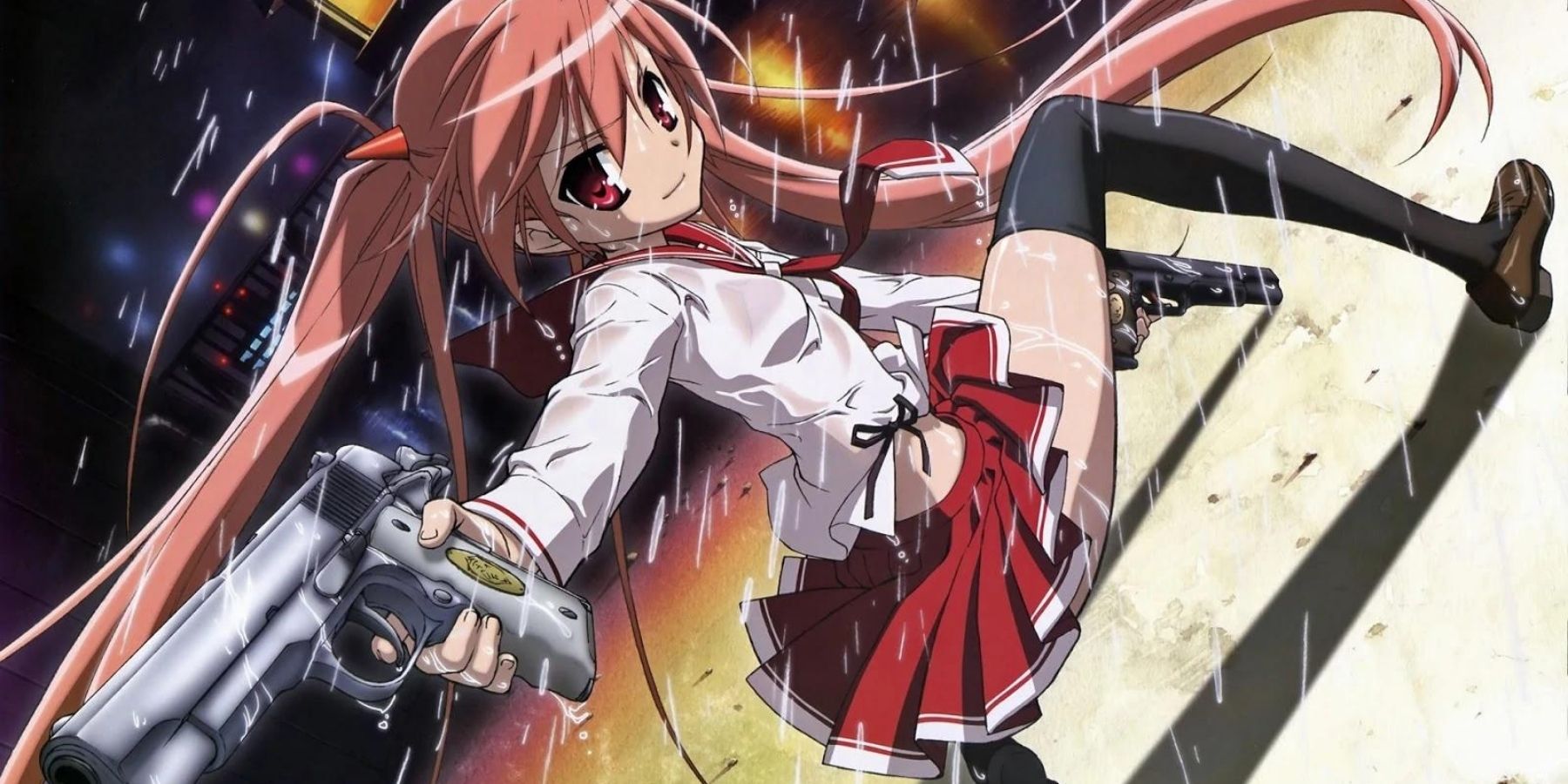 Aria Holmes Kanzaki And Her Two Colt Pistols And Short Swords (Aria The Scarlet Ammo)