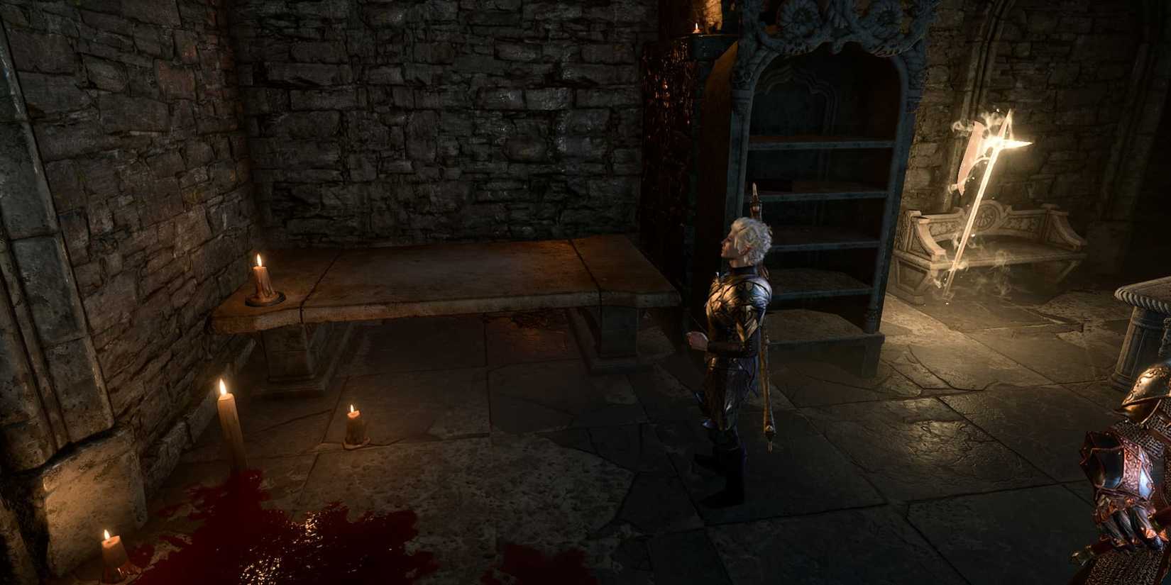 The torturer's table inside the goblin camp in Baldur's Gate 3