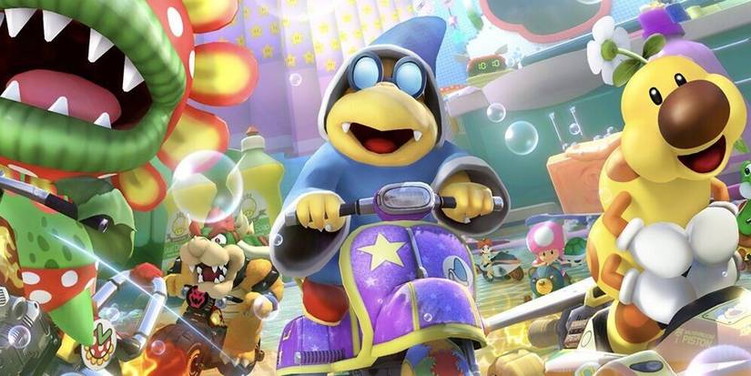 Petey Pirhana, Kamek, and Wiggler Racing In Mario Kart 8