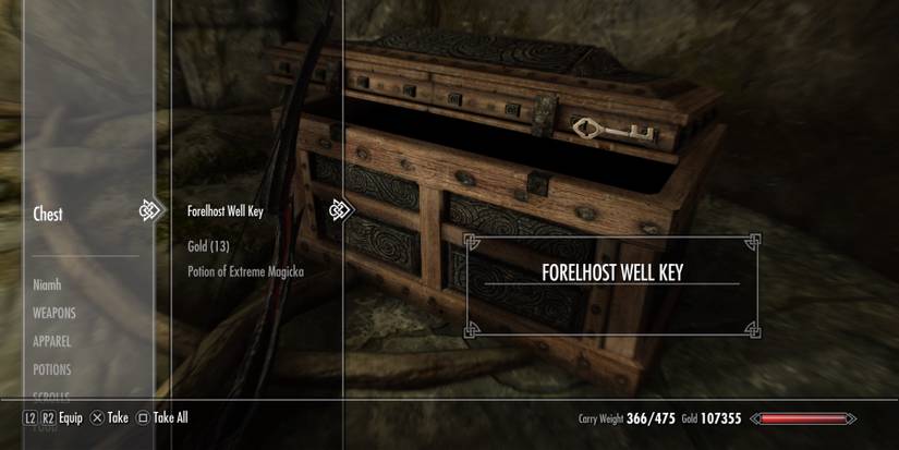 Finding the Forelhost Well Key in Skyrim
