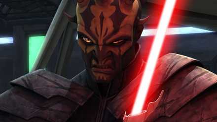 Savage Opress prepares his lightsaber in Star Wars: The Clone Wars