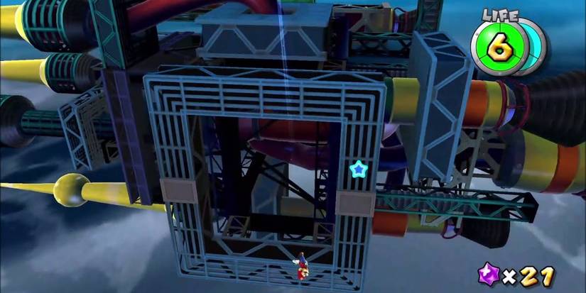 Mario Entering the Dreadnought in Dreadnought Galaxy