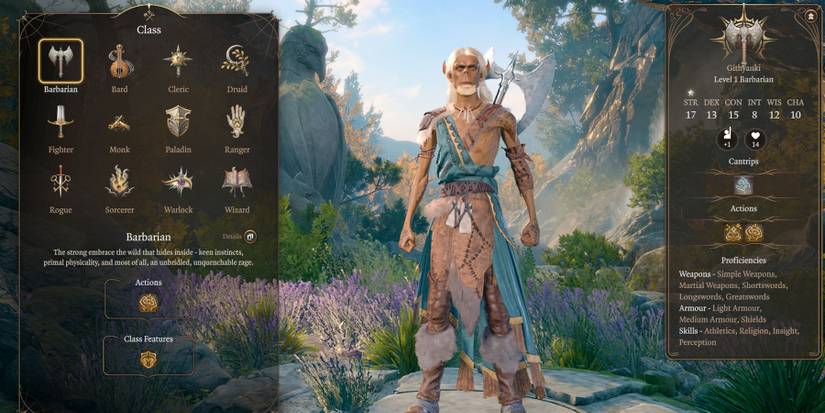 A Barbarian character