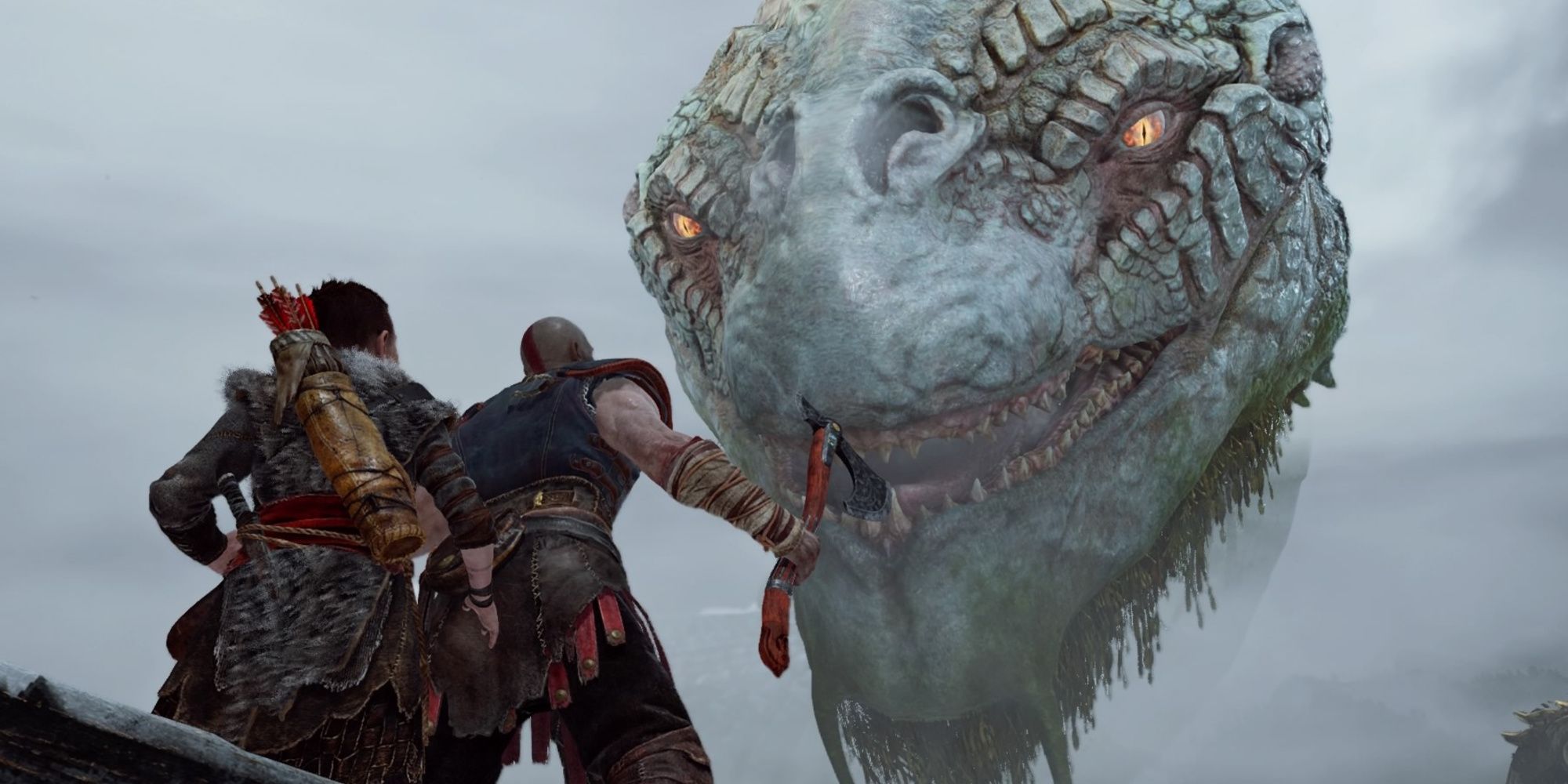 A scene featuring characters in God of War (2018)