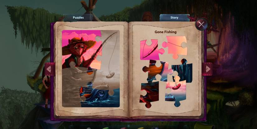 A book with puzzle pieces in A Tale for Anna