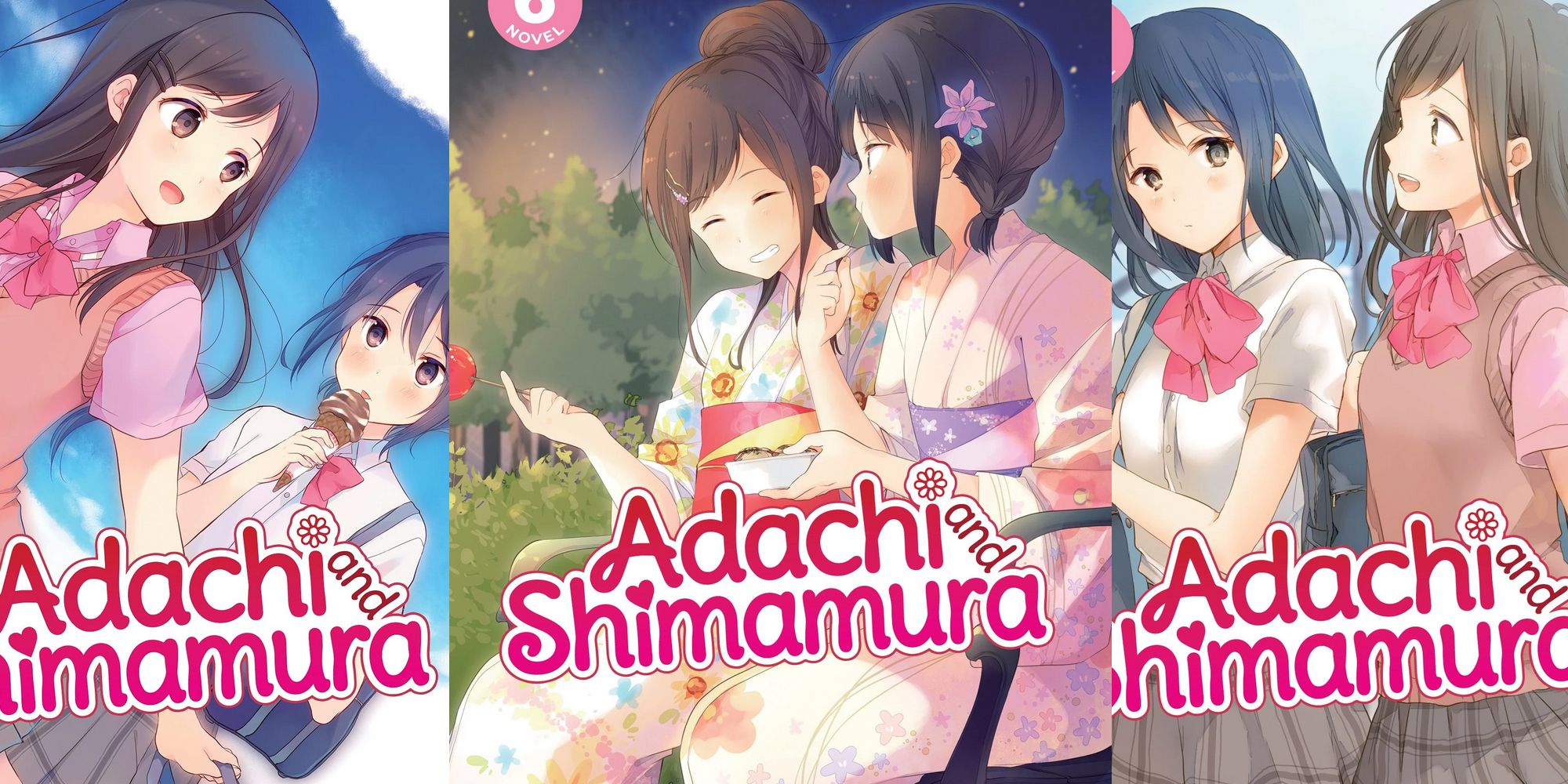 Adachi And Shimamura covers of light novels ice cream yukata walking to school