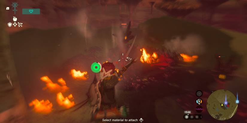 Link attacking Gloom Hands during air time