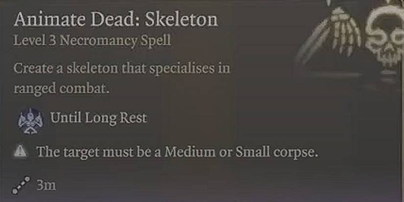 baldurs gate 3 animate dead spell