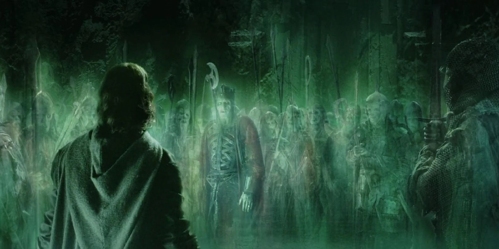 Aragorn with the Army of the Dead in LOTR