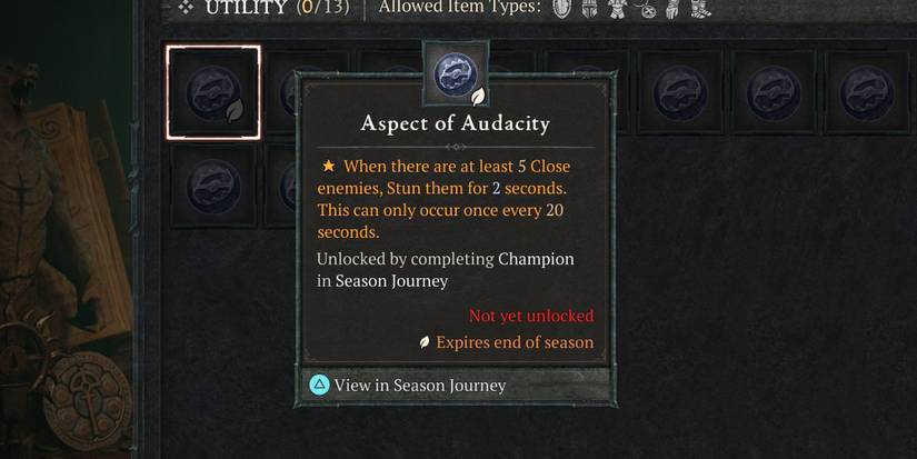 The Aspect of Audacity in Diablo 4