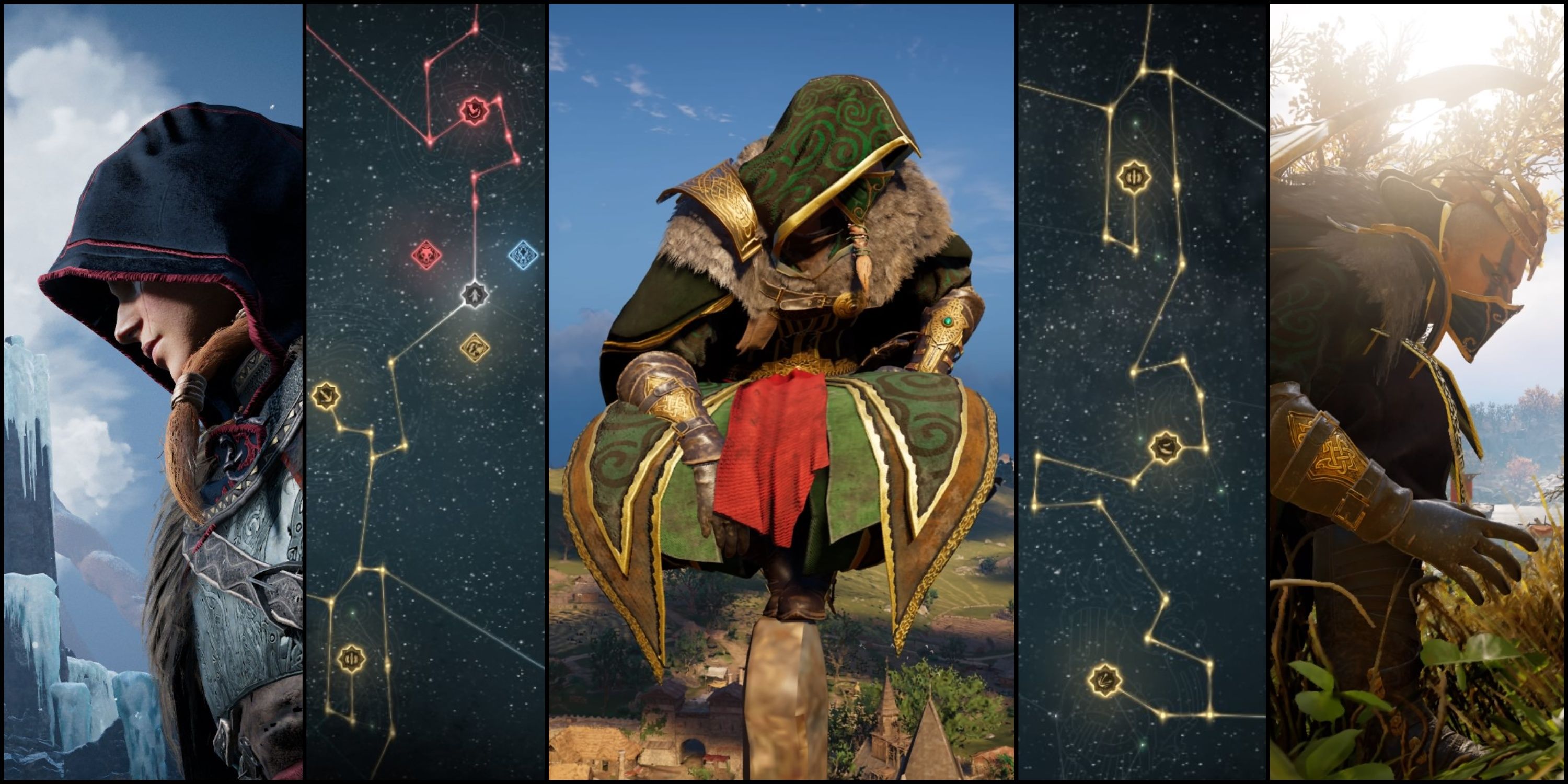 Assassin's Creed Valhalla Eivor in Raven gear and skill tree