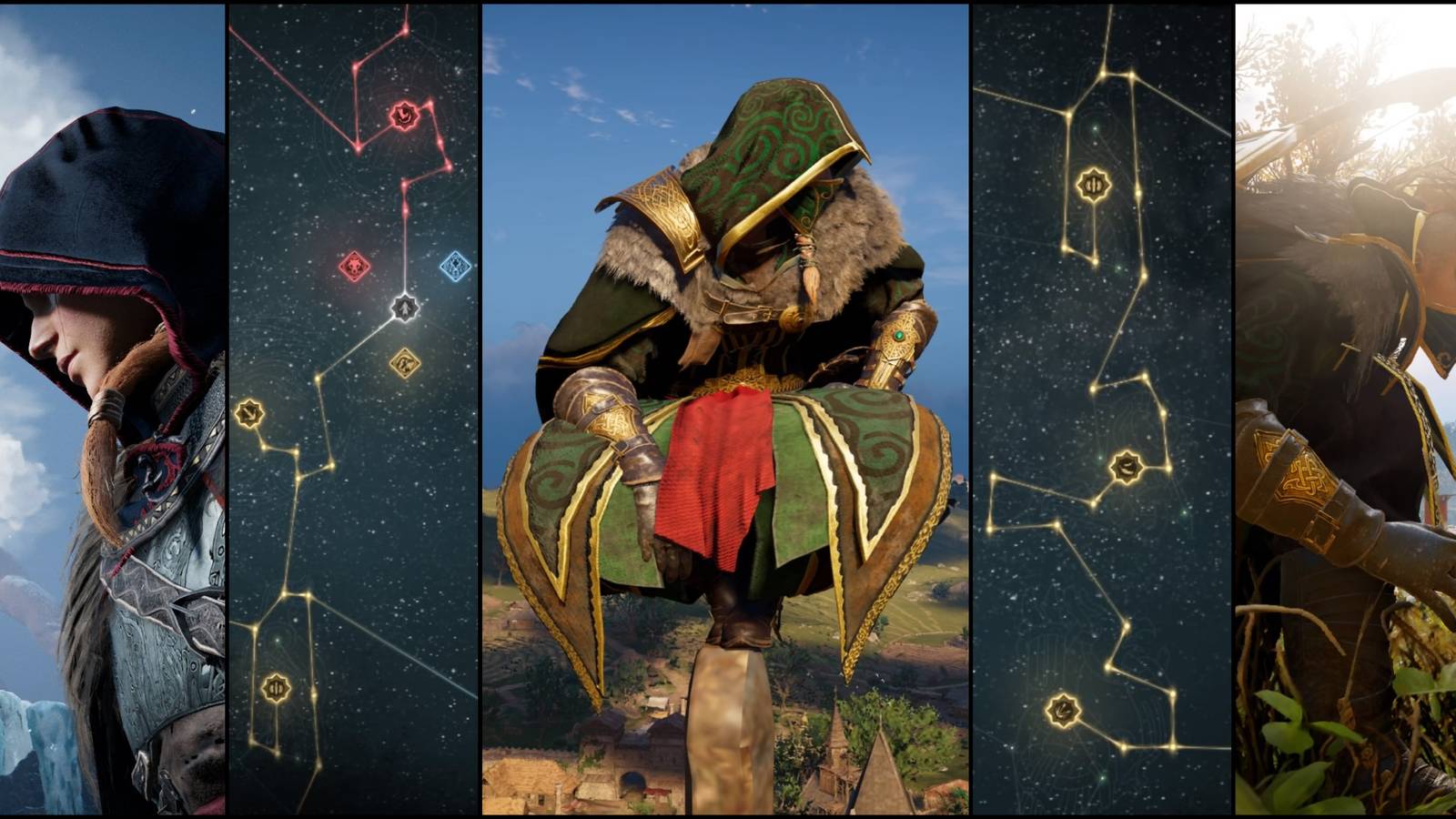 Assassin's Creed Valhalla Eivor in Raven gear and skill tree