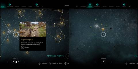 Assassin's Creed Valhalla Raven Skills Light-Fingered and skill path